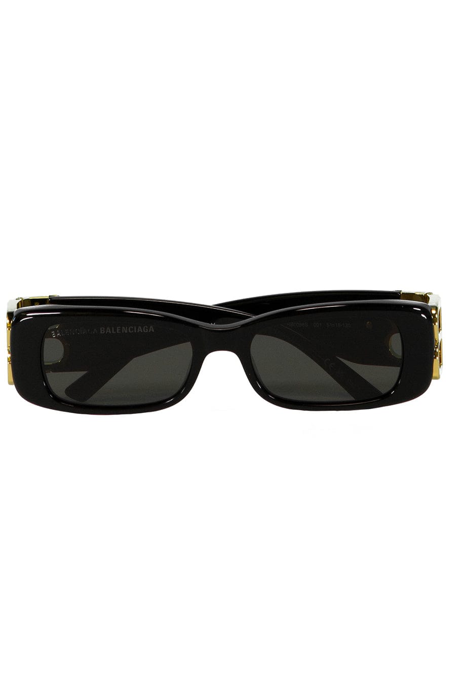 BALENCIAGA-Logo Sunglass-BLK/GLD