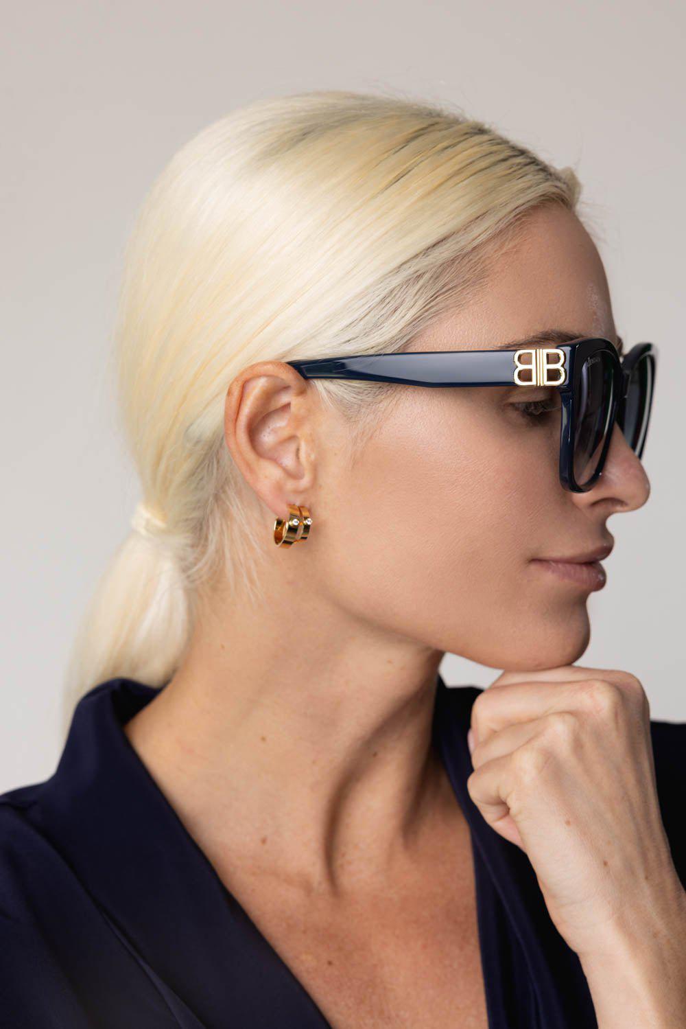 BALENCIAGA-Cateye Sunglasses - Blue Gold-BLU/GLD