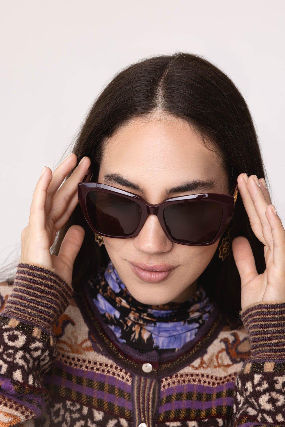 BALENCIAGA-Square Sunglasses-BRN/BRN
