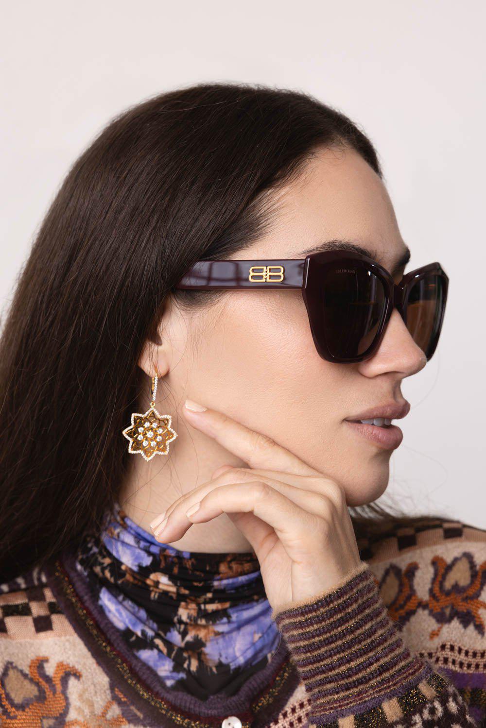 BALENCIAGA-Square Sunglasses-BRN/BRN