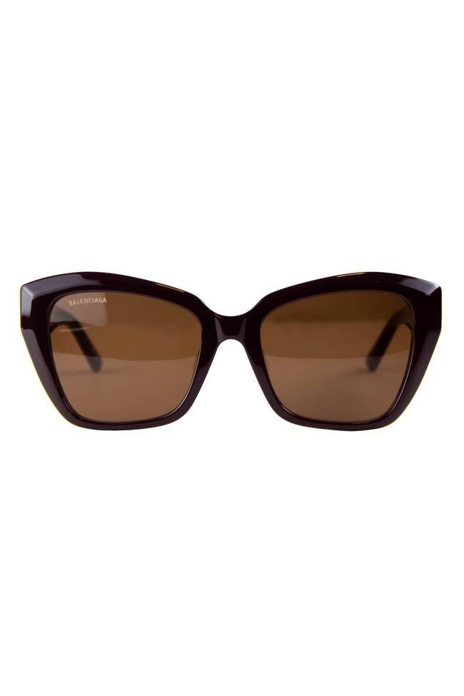 BALENCIAGA-Square Sunglasses-BRN/BRN