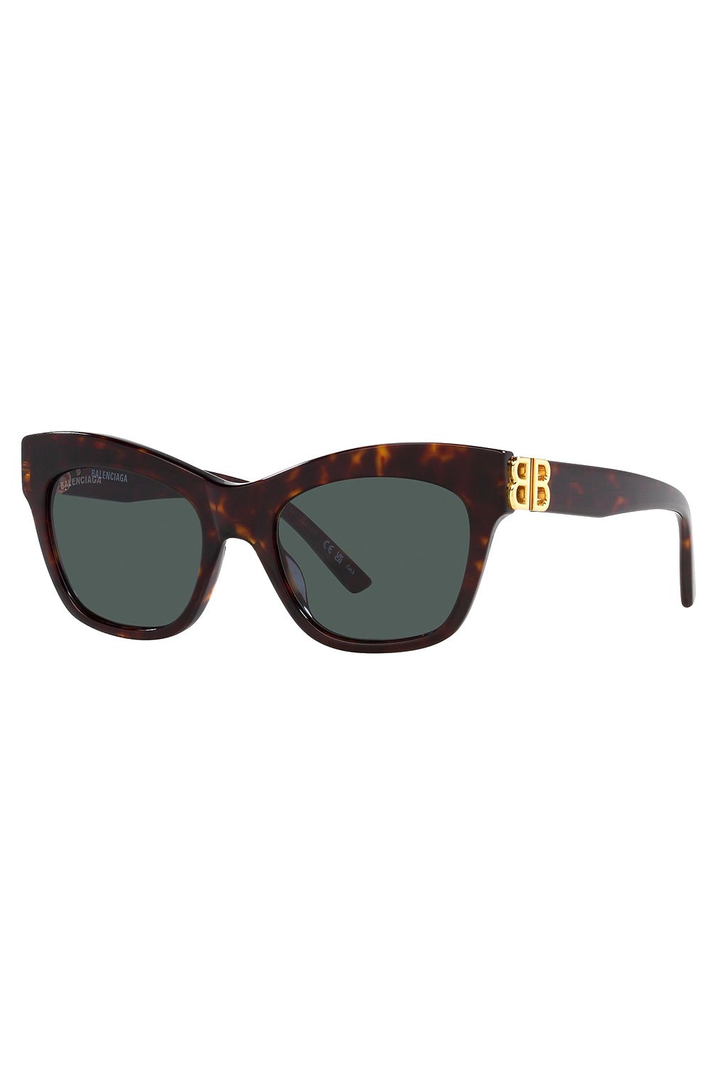 BALENCIAGA-Cat Eye Logo Sunglasses-HAVANA GOLD