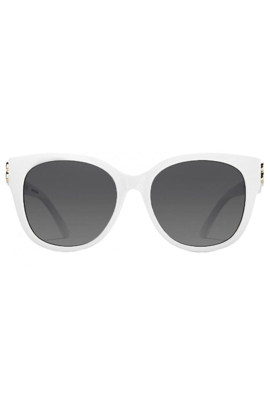 BALENCIAGA-Logo Sunglasses - White-WHT/GLD