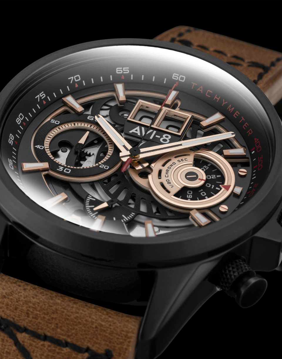BALLAST 1903-Black and Brown Hawker Harrier II Watch-BLK/BRWN