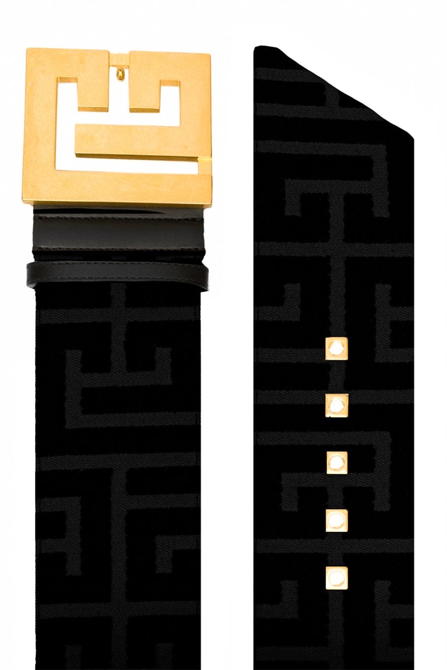 BALMAIN-PB Wide Monogram Belt-