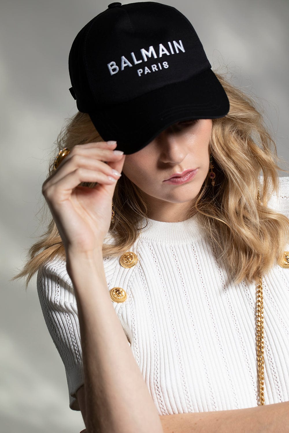 BALMAIN-Balmain Cotton Cap-NOIR 0PA