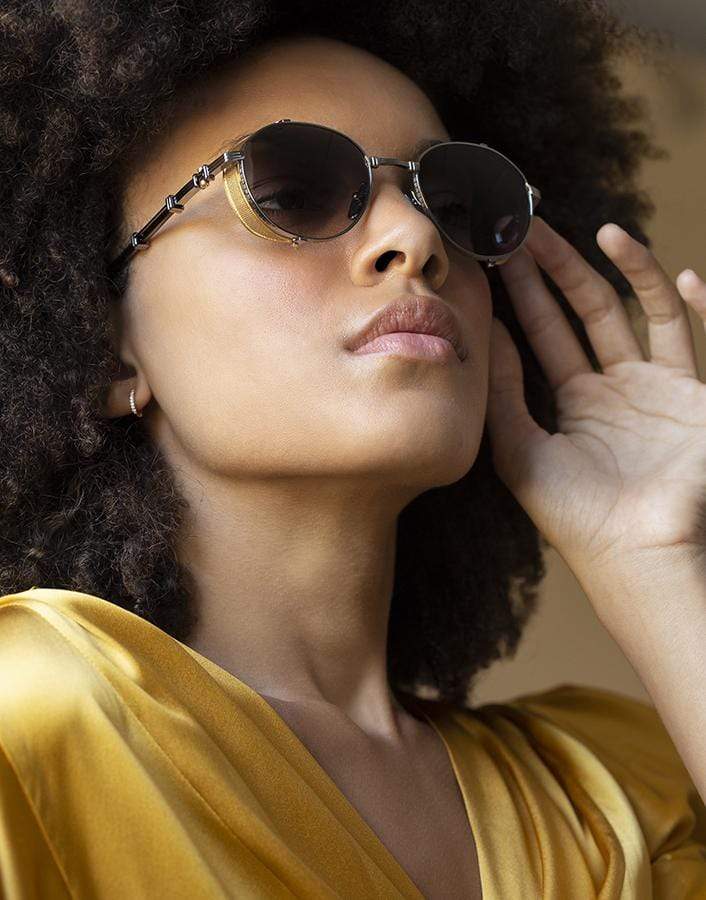 BALMAIN-Black & Silver Brigade Sunglasses-BLK/SIL
