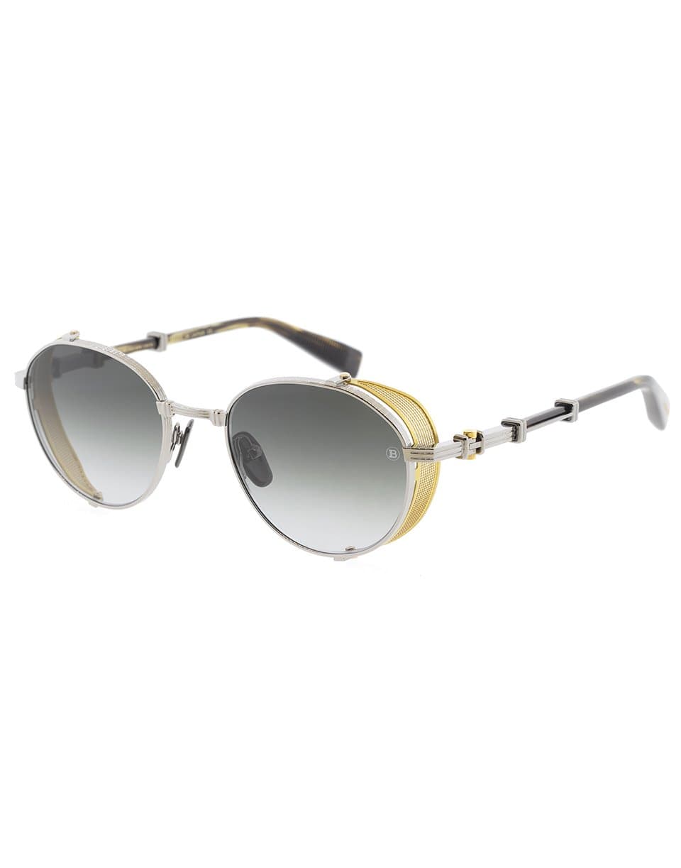 BALMAIN-Black & Silver Brigade Sunglasses-BLK/SIL