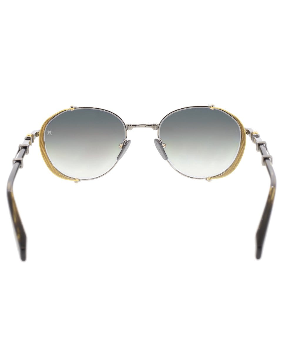 BALMAIN-Black & Silver Brigade Sunglasses-BLK/SIL