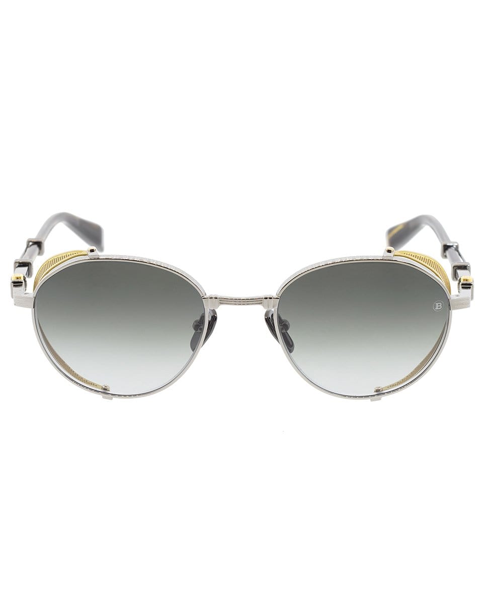 BALMAIN-Black & Silver Brigade Sunglasses-BLK/SIL