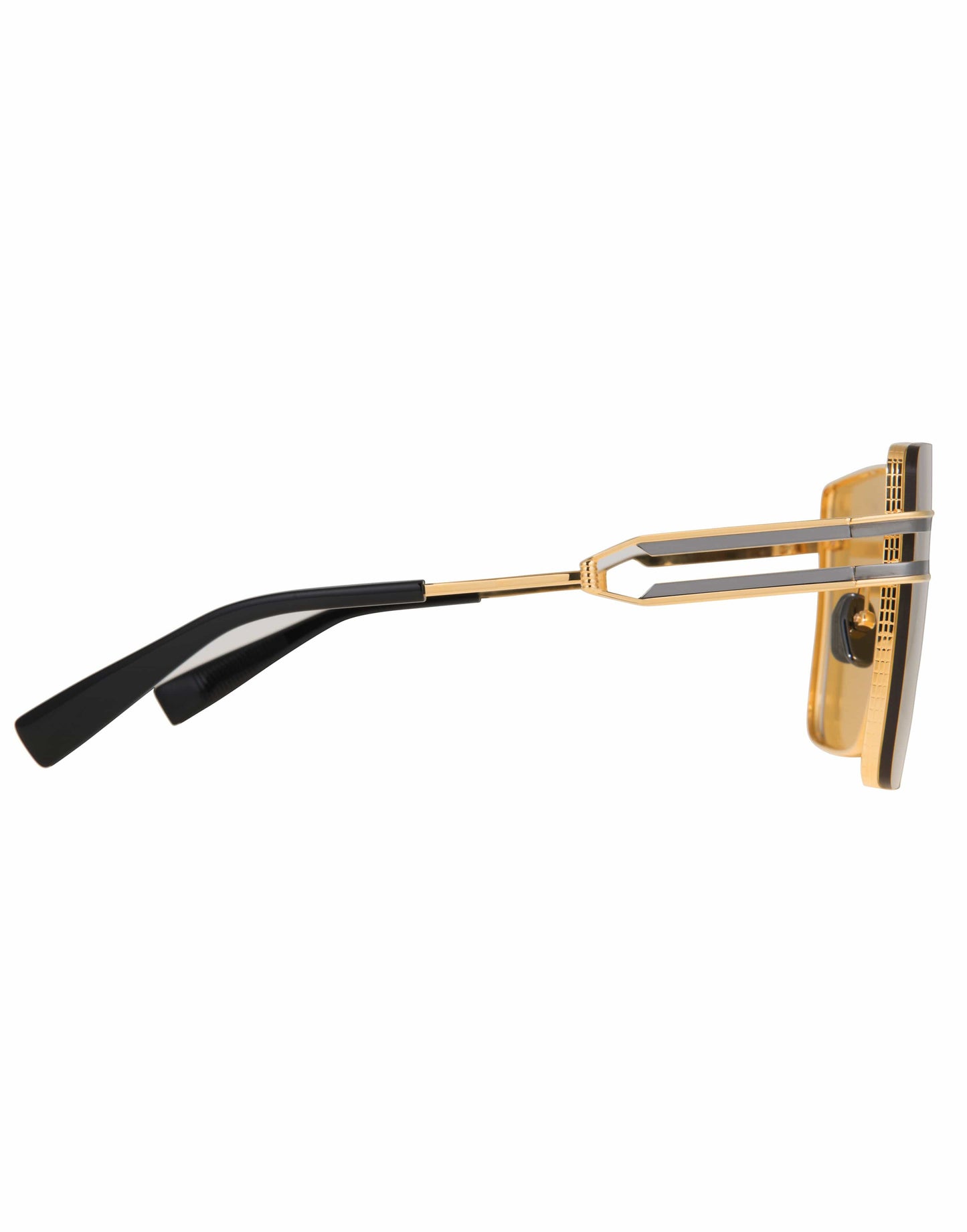 BALMAIN-Gendarme Gold and Amber Unisex Sunglasses-GLD/BLK