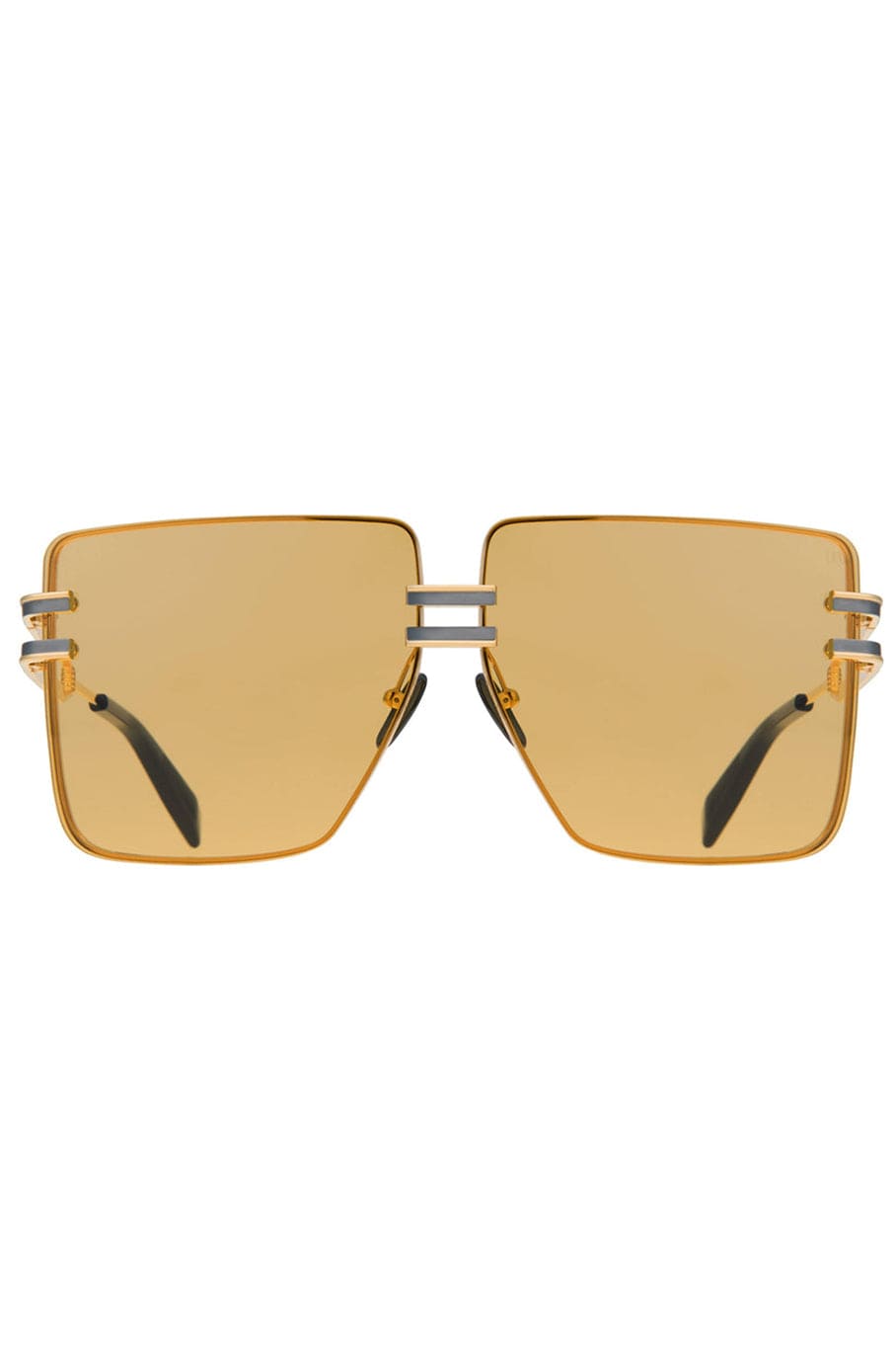 BALMAIN-Gendarme Gold and Amber Unisex Sunglasses-GLD/BLK
