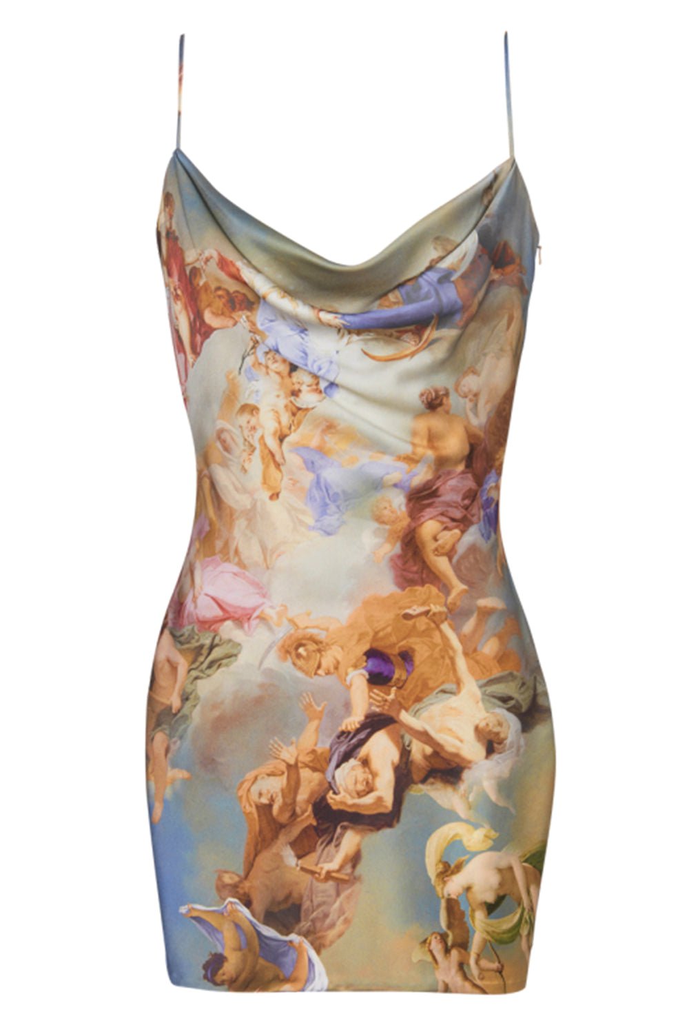 BALMAIN-Printed Babydoll Dress-BLEUMULT
