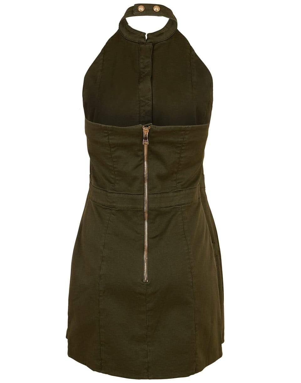 BALMAIN-Halterneck Military Dress-