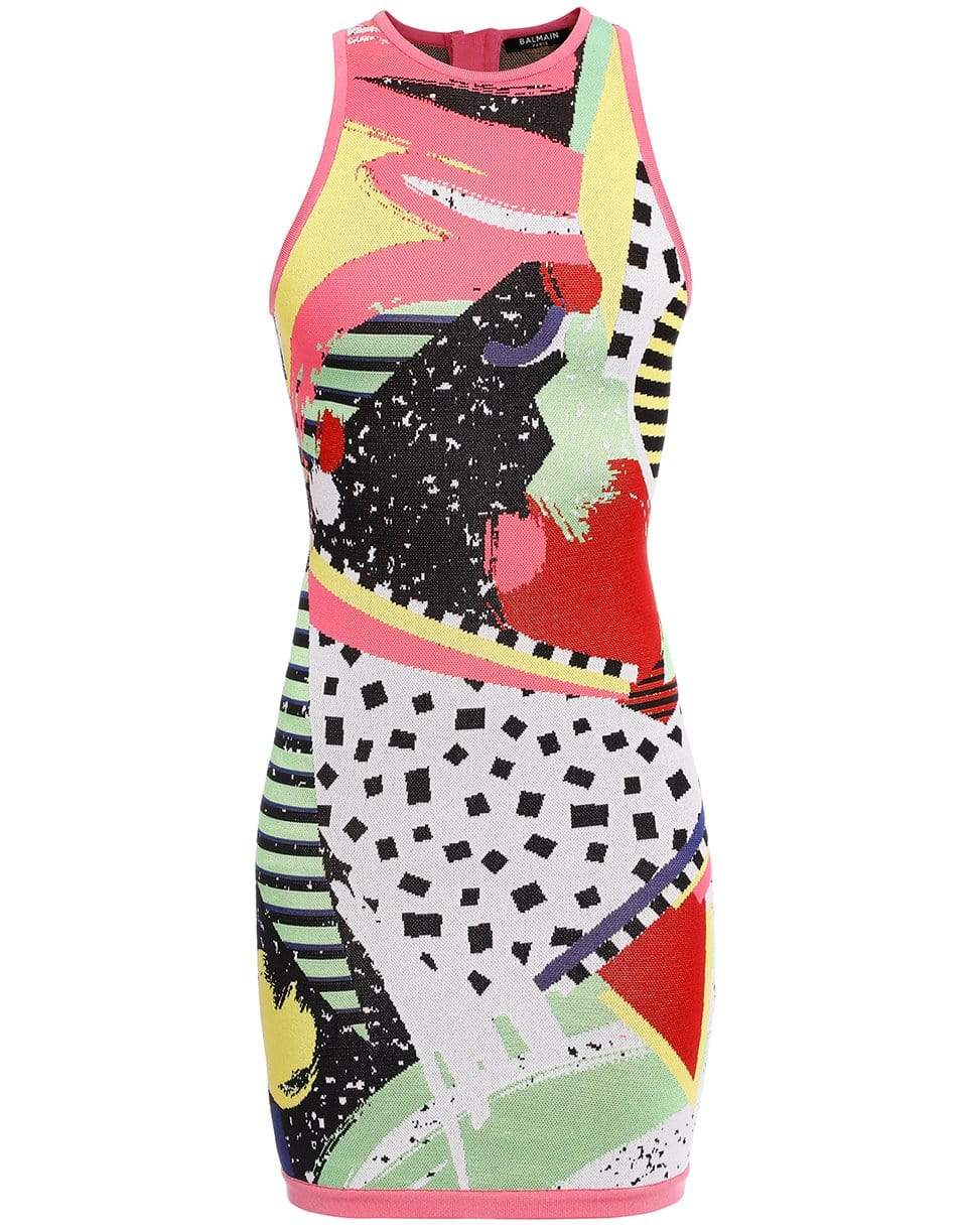BALMAIN-80's Jacquard Dress-