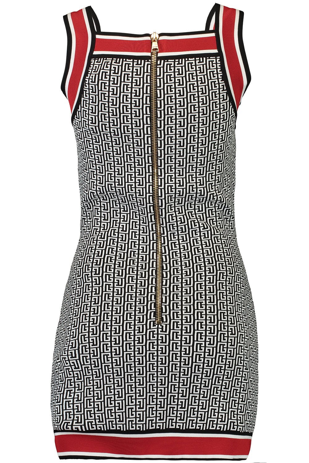 BALMAIN-Monogram Button Mini Dress-