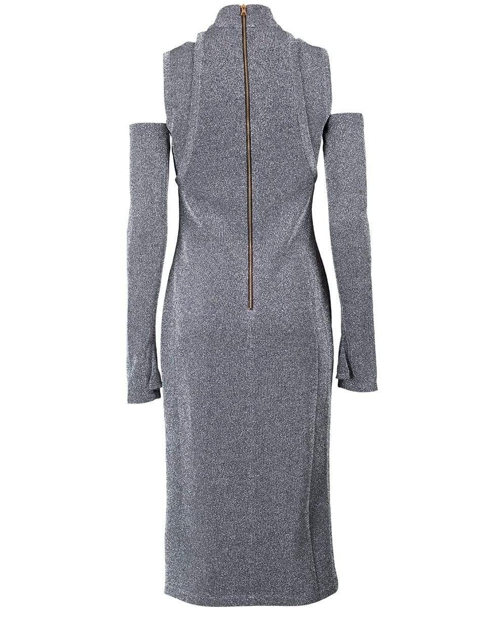 BALMAIN-Fingerless Glove Midi Dress - Argent-
