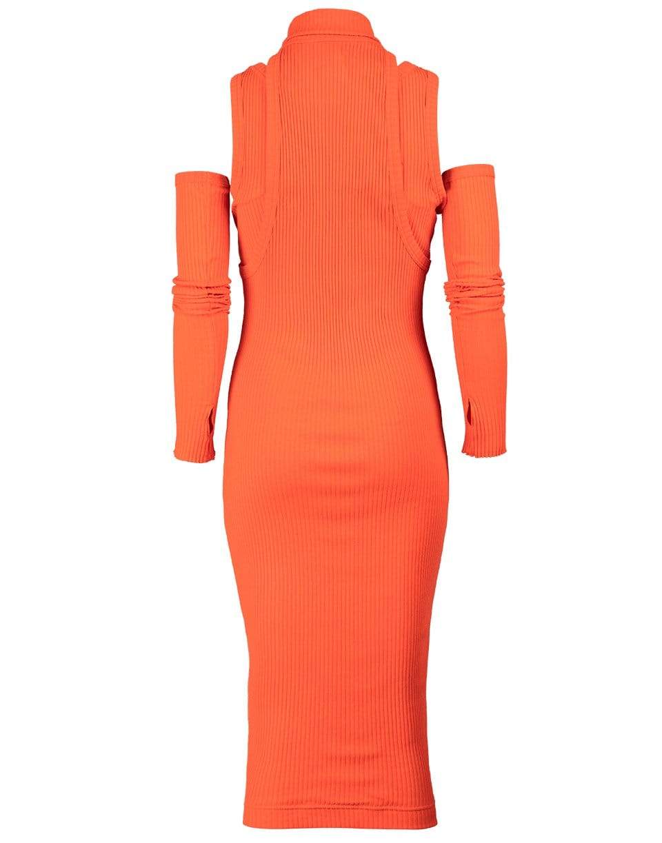 BALMAIN-Fingerless Glove Midi Dress - Orange-