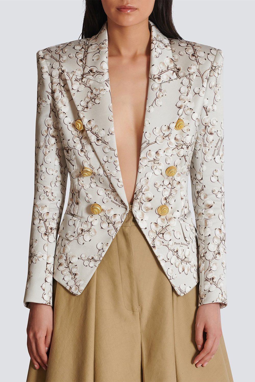 BALMAIN-Six Button Printed Jacket-