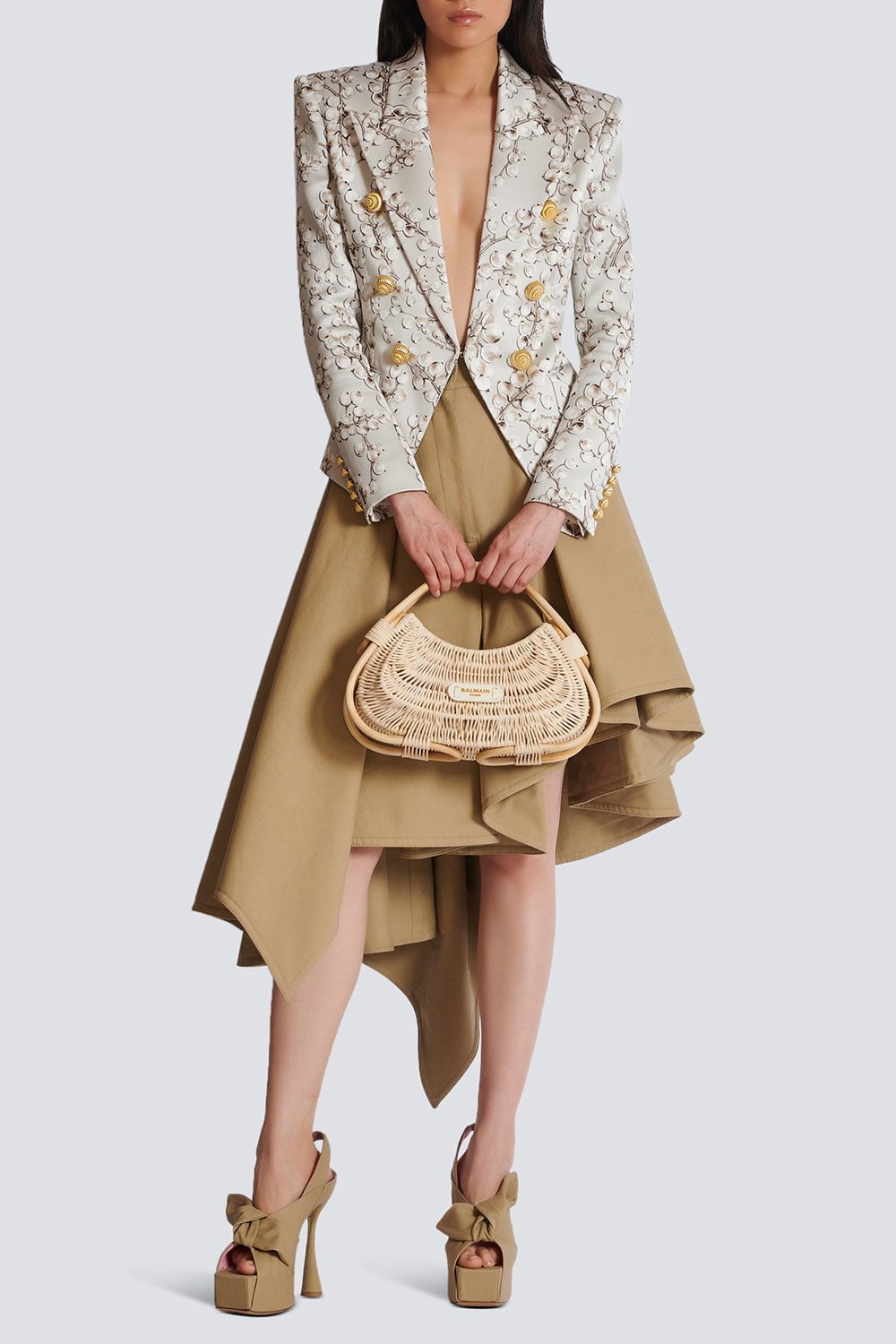 BALMAIN-Six Button Printed Jacket-