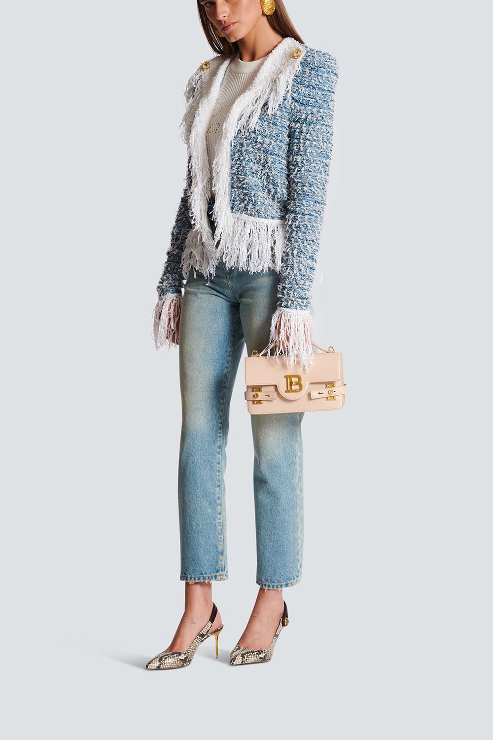 BALMAIN-Fringe Jacket-