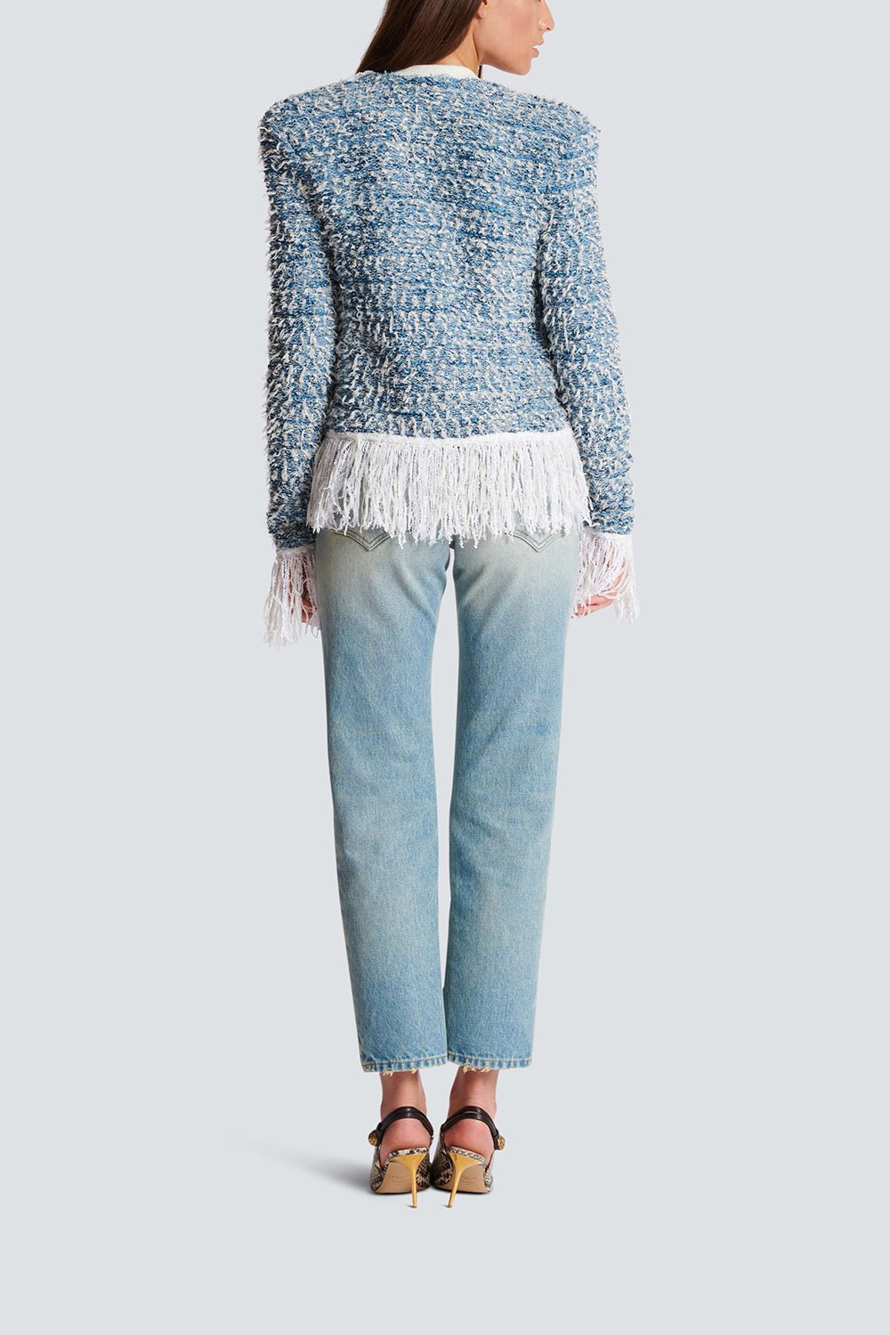 BALMAIN-Fringe Jacket-