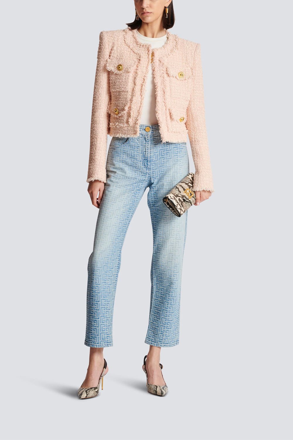 BALMAIN-Collarless 4 Pocket Jacket-