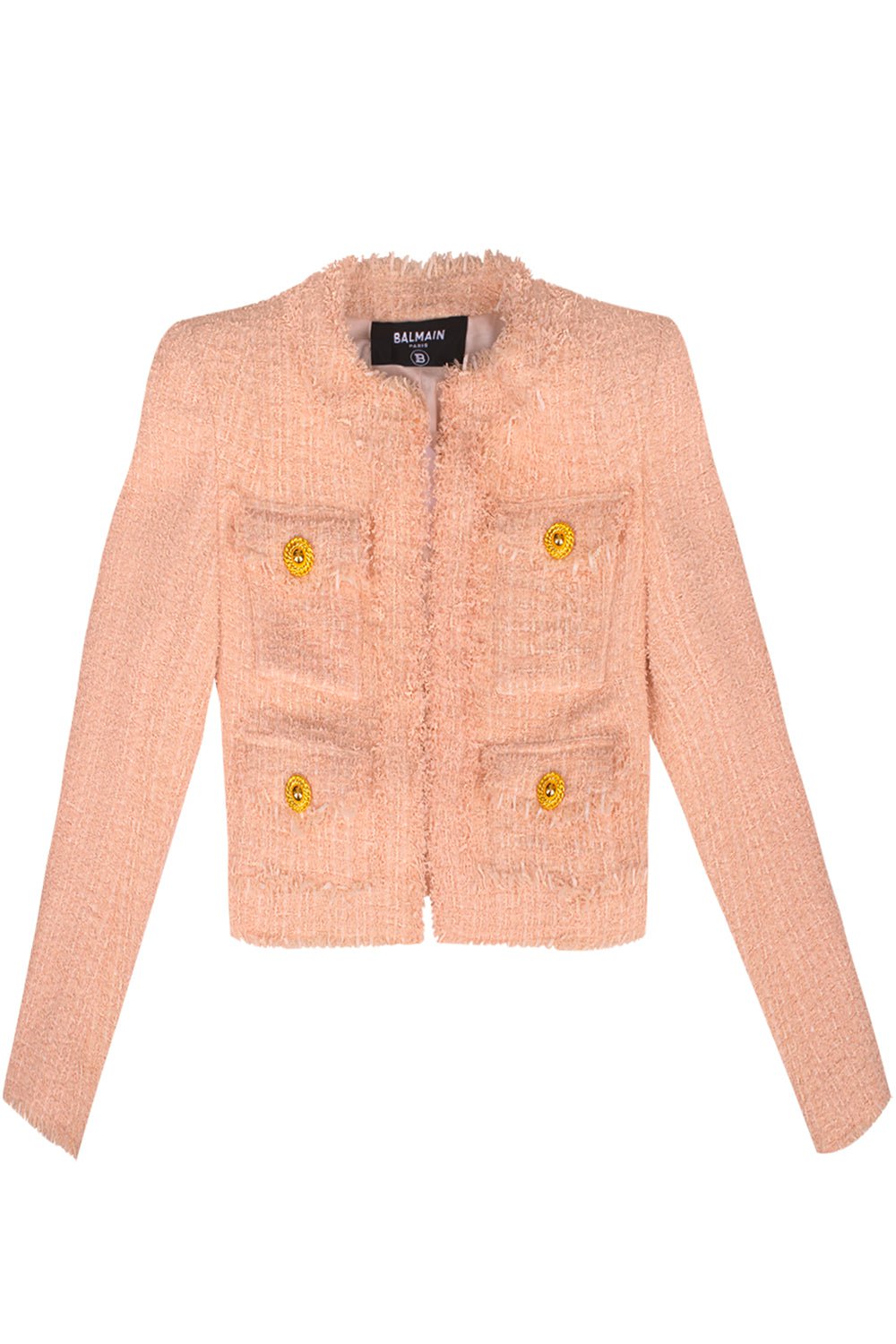 BALMAIN-Collarless 4 Pocket Jacket-