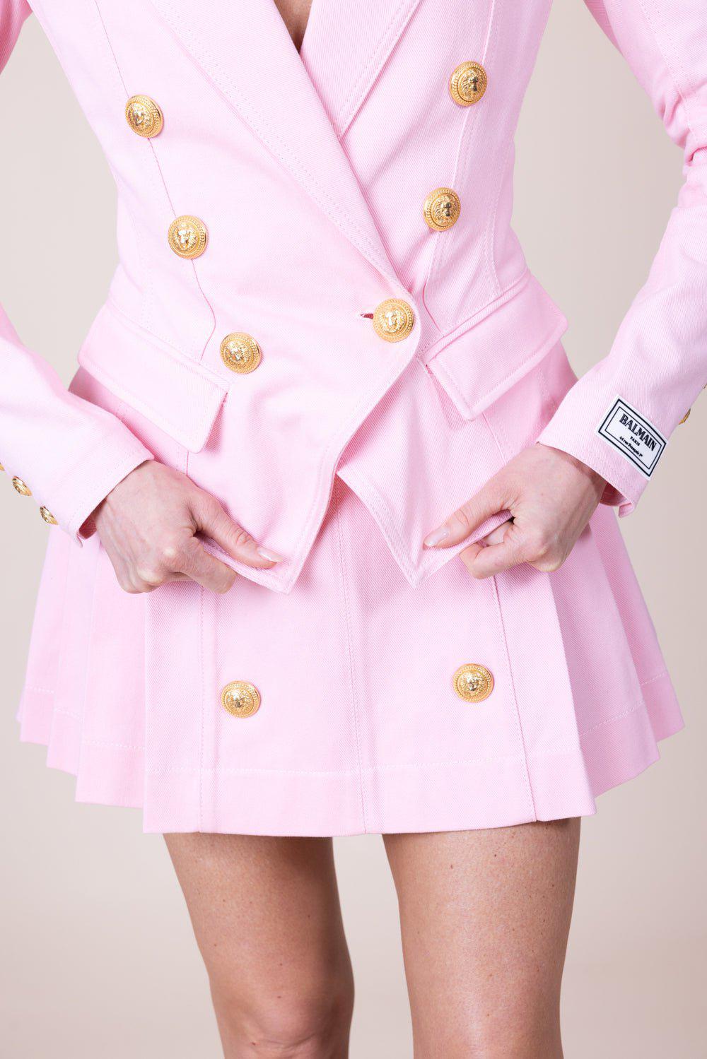 BALMAIN-Six Button Jacket - Rose Pale-