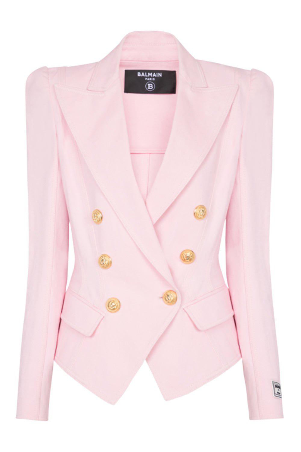 BALMAIN-Six Button Jacket - Rose Pale-