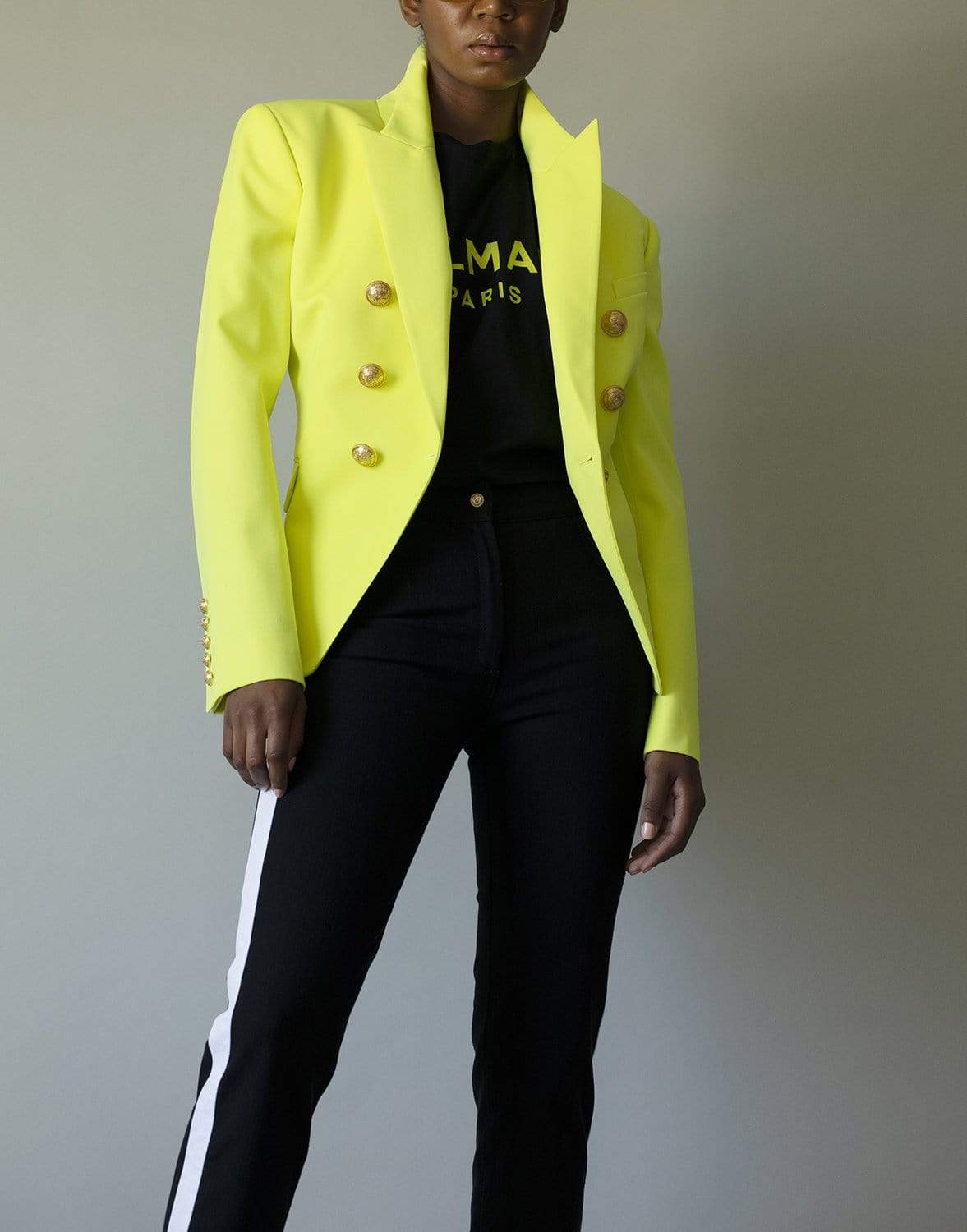 BALMAIN-Anis Double Breasted Wool Blazer-