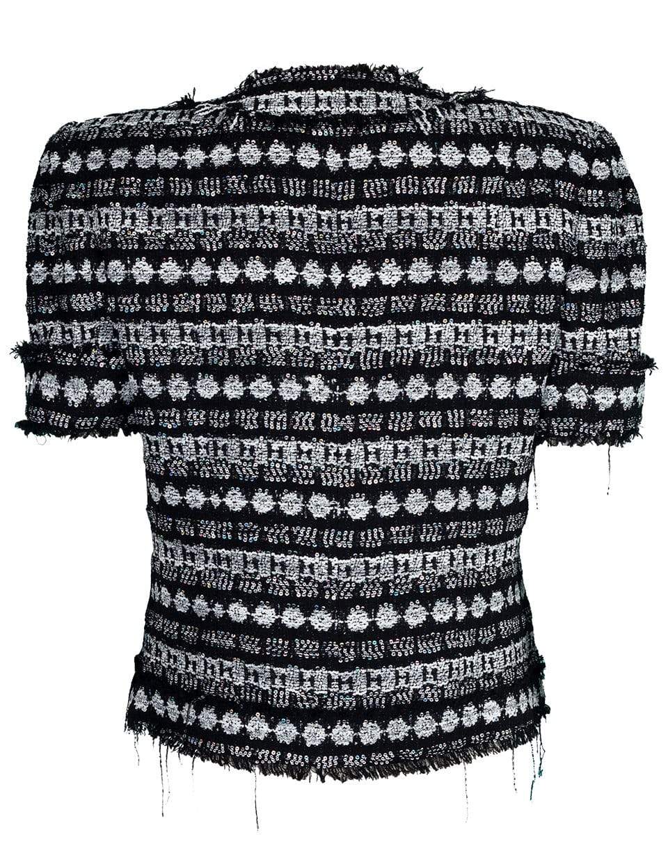 BALMAIN-Short Sleeve Tweed Jacket-BLK/WHT