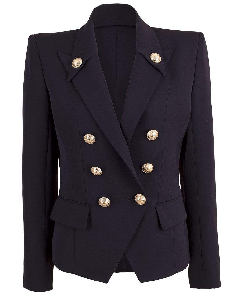 BALMAIN-Peak Lapel Wool Blazer-