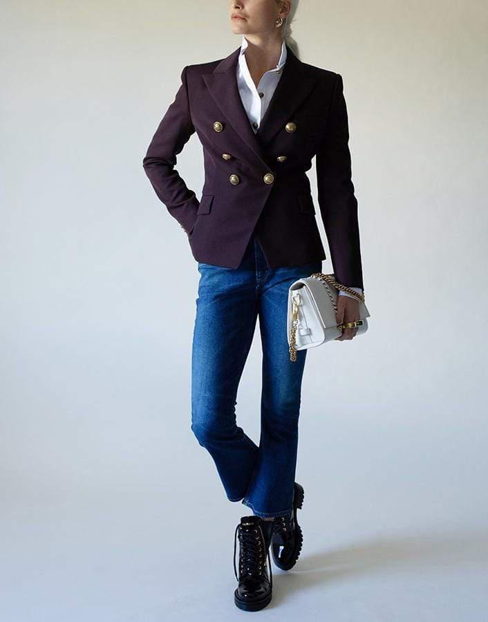 BALMAIN-Six Button Grain De Poudre Jacket-