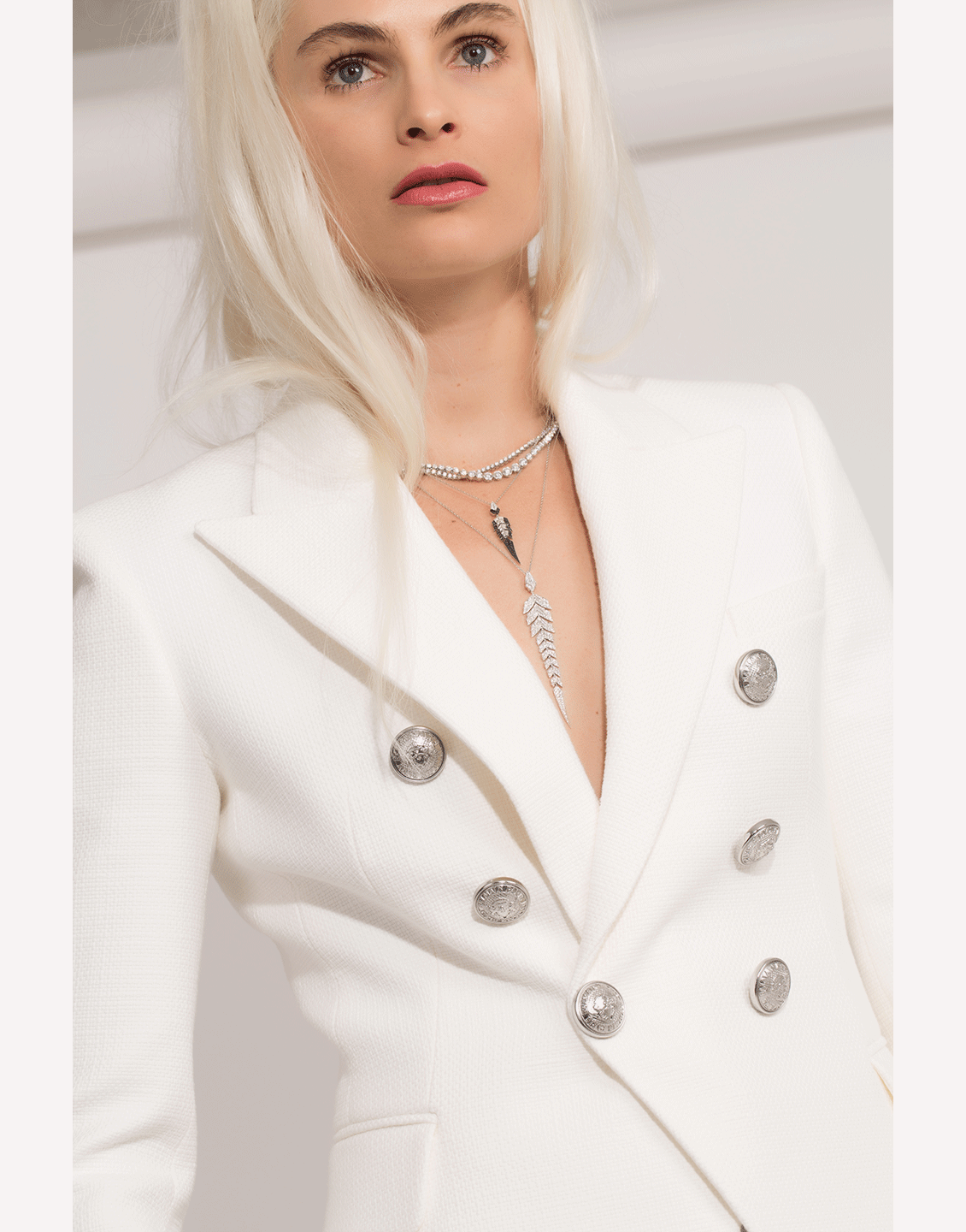BALMAIN-Buttoned Double Breasted Jacket-