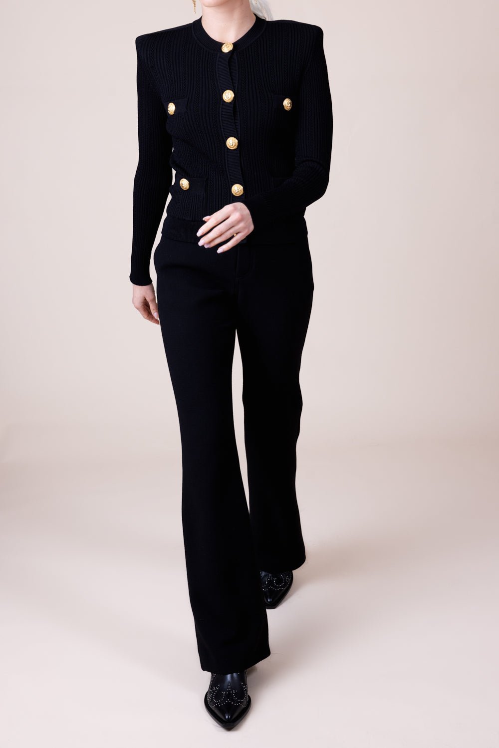 BALMAIN-Bootcut Trousers-
