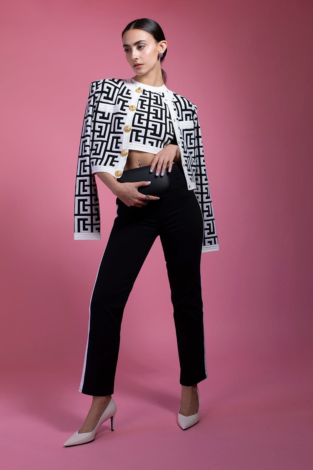 BALMAIN-Black Straight Denim Pant-