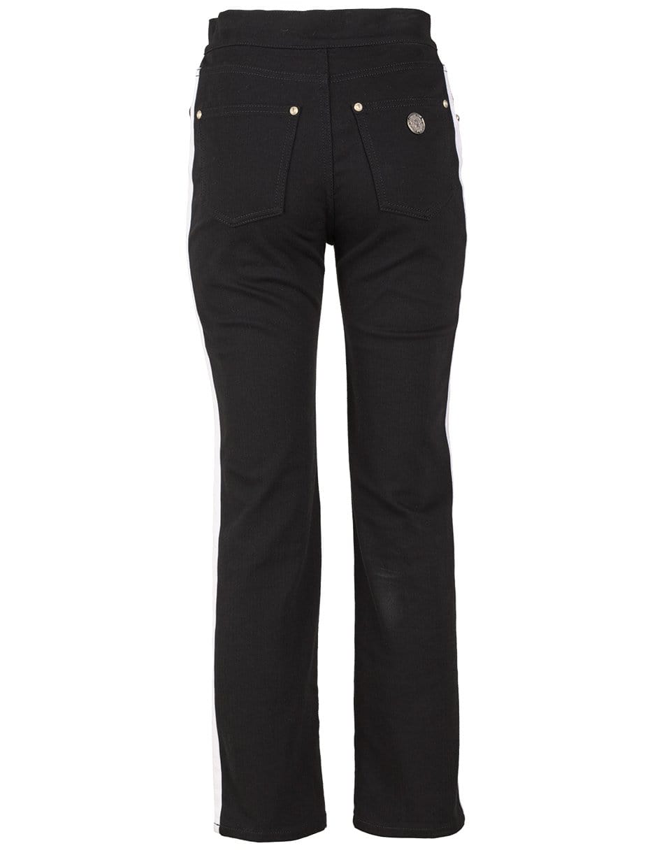 BALMAIN-Black Straight Denim Pant-