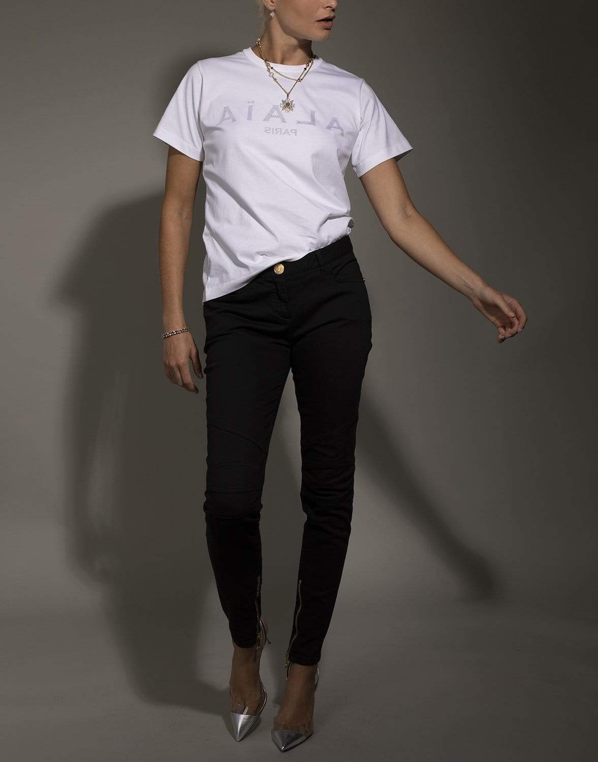 BALMAIN-Black Straight Denim Pant-
