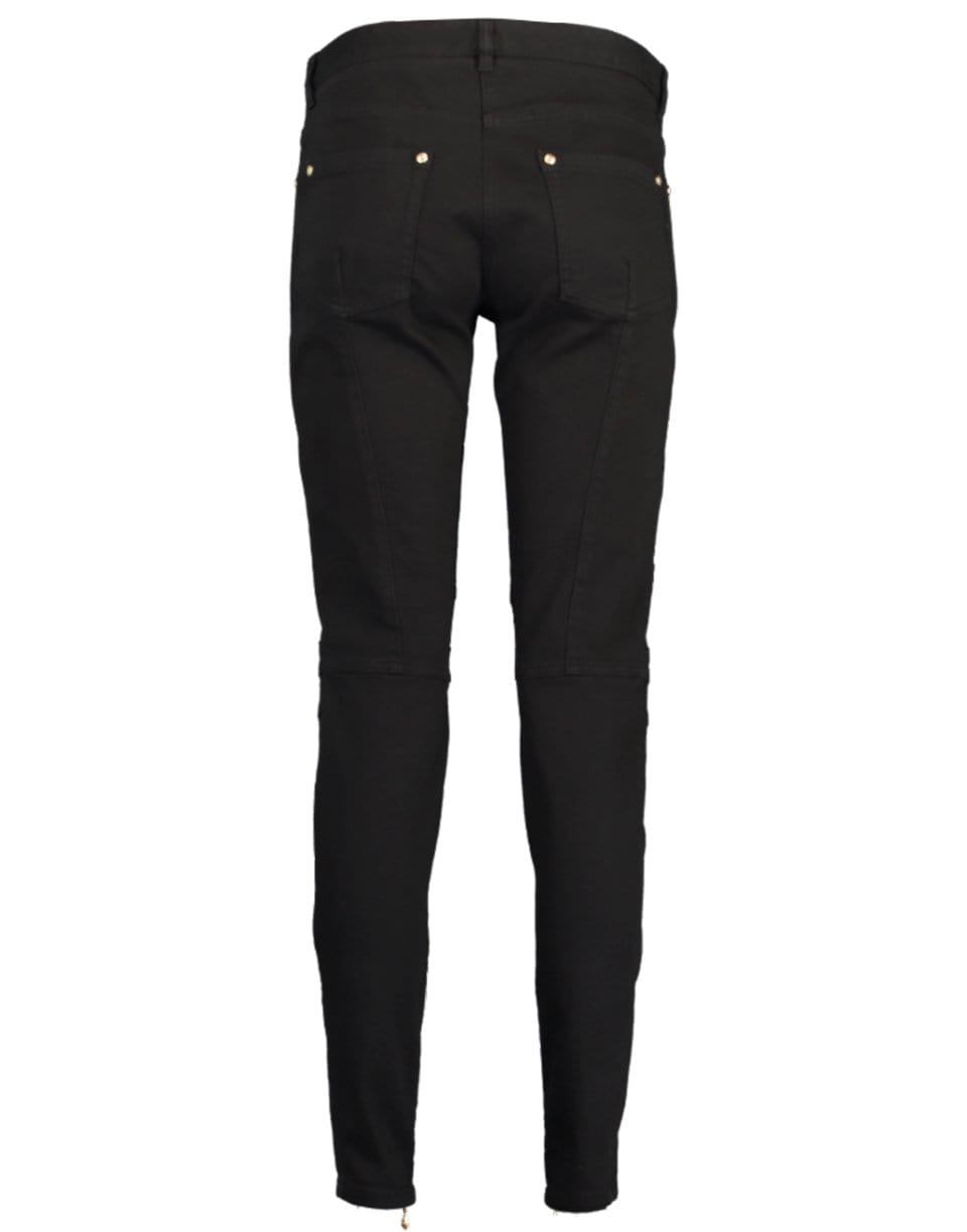 BALMAIN-Black Straight Denim Pant-