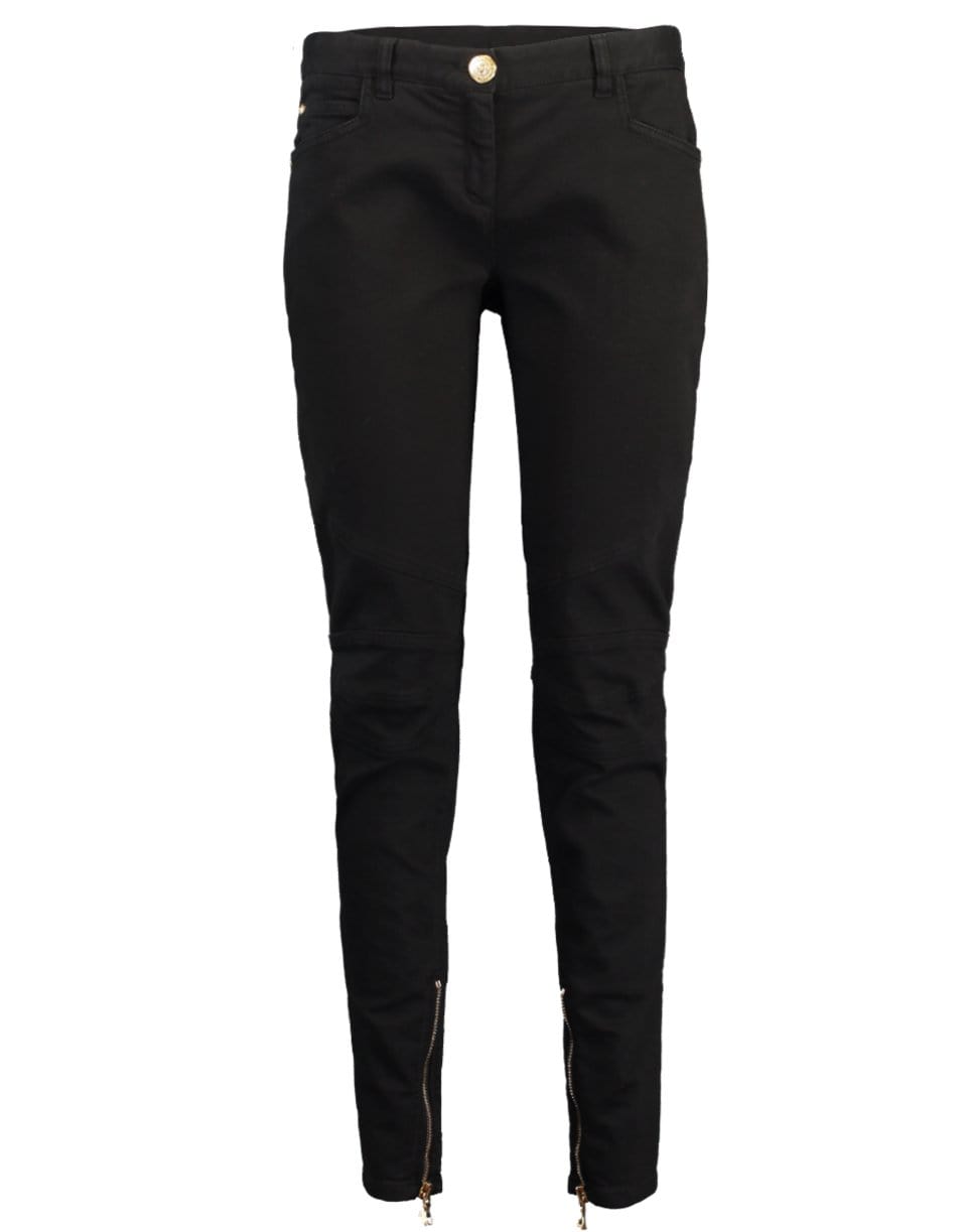 BALMAIN-Black Straight Denim Pant-