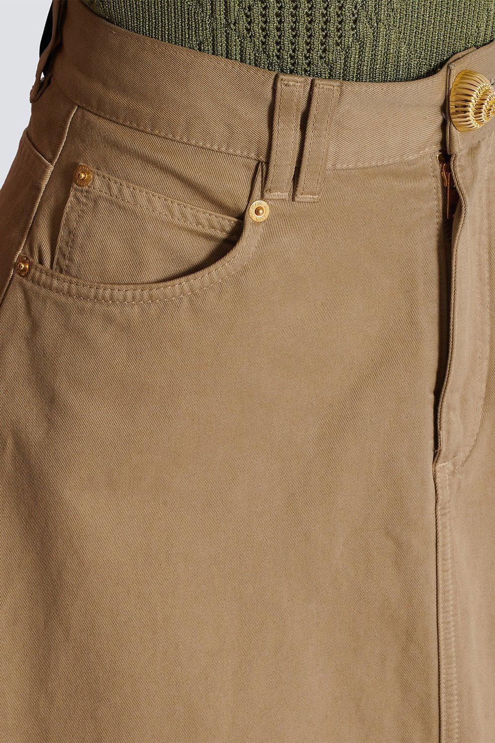 BALMAIN-Asymetric Midi Skirt-