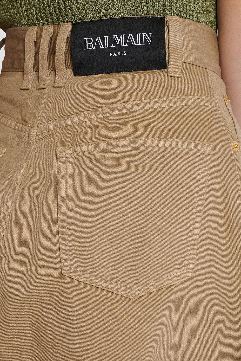 BALMAIN-Asymetric Midi Skirt-