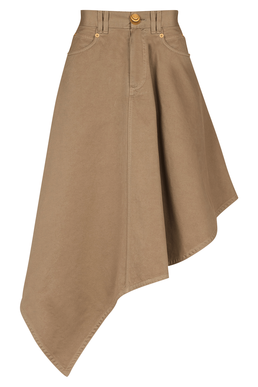 BALMAIN-Asymetric Midi Skirt-