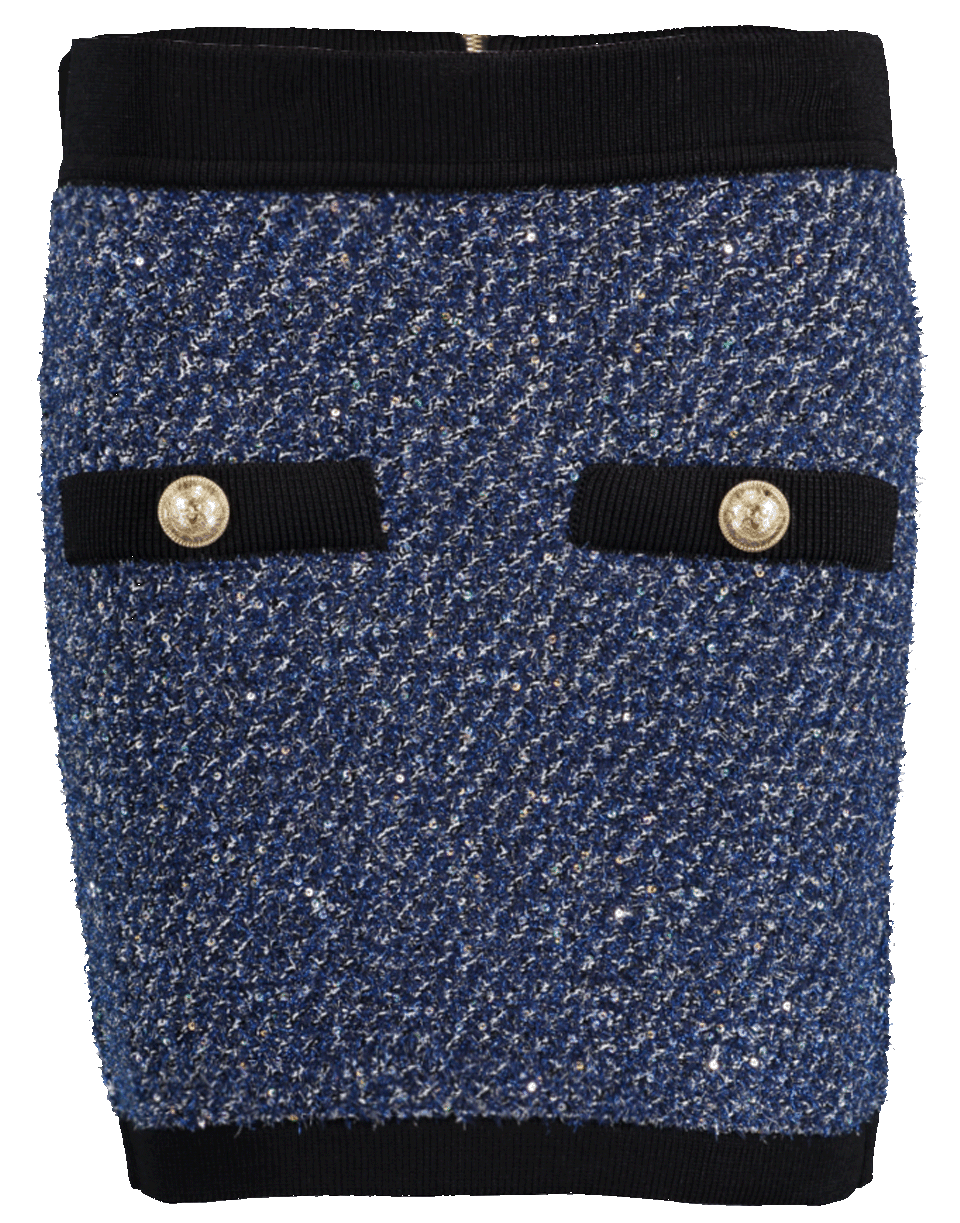 BALMAIN-Tweed Short Skirt-