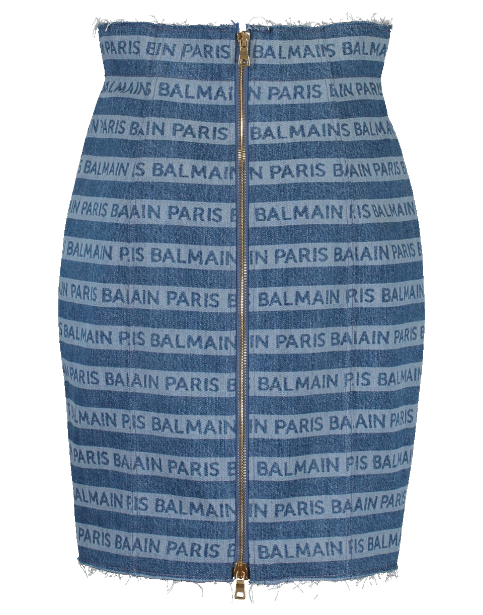BALMAIN-High Waist Balmain Logo Skirt-