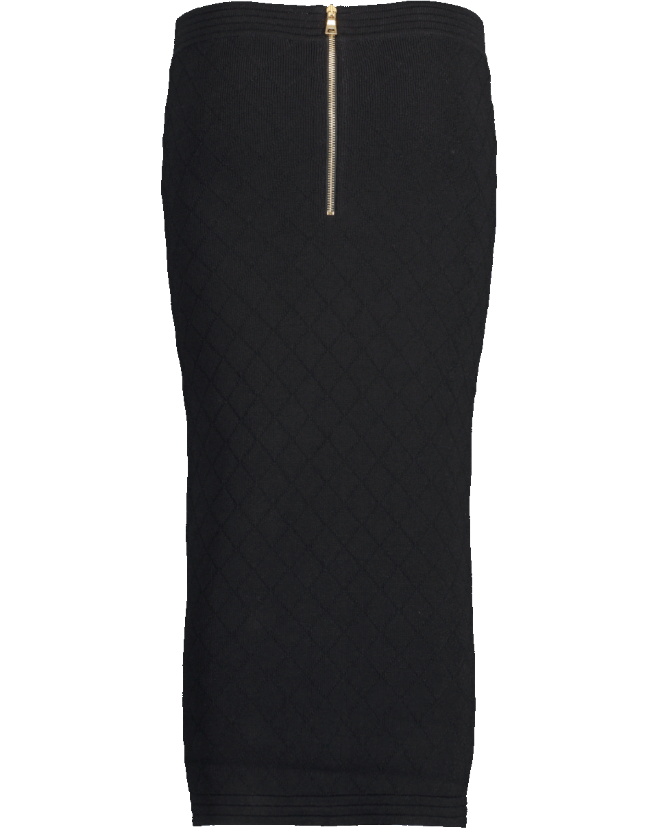 BALMAIN-Diamond Viscose Midi Skirt-
