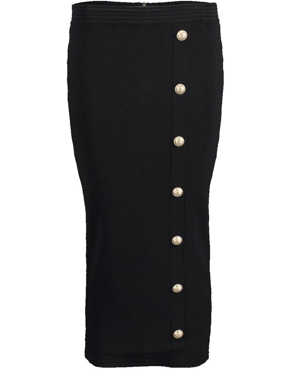BALMAIN-Diamond Viscose Midi Skirt-