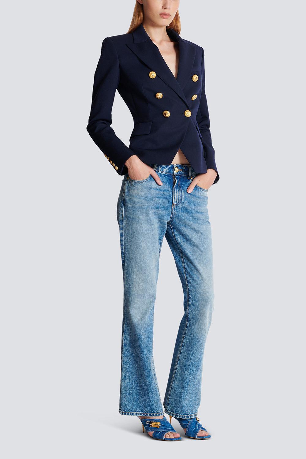 DOUBLE-BREASTED JACKET - MARINE-MARINE-34-CLOTHINGSPECIALPOP UP-BALMAIN