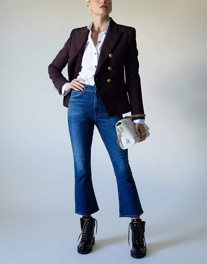 BALMAIN-Oversized Mandarin Collar Shirt-